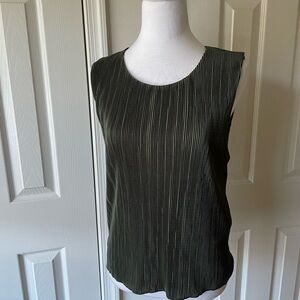 J. Crew Olive Pleated Sleeveless Tank Top